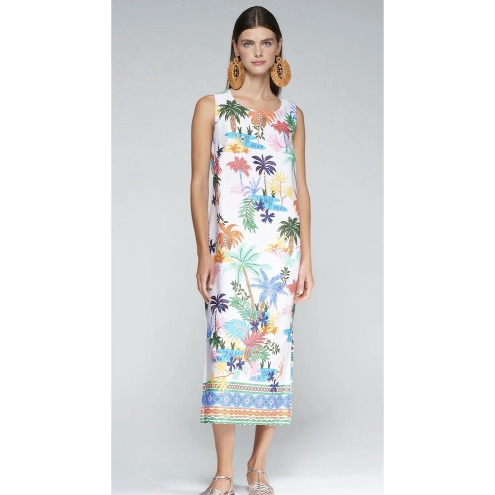 Vilagallo Liana Dress Palm Tree Print Cotton EU Size 38 EUC